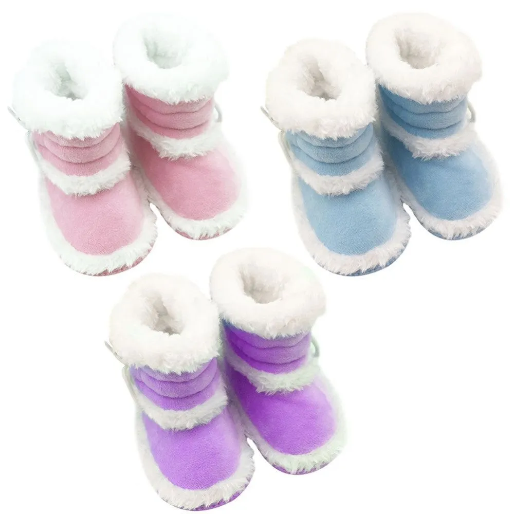 0-18 Months Toddler Baby Warm Booties Girls Boy Soft Sole Boots Crib Infant Shoes Prewalkers PY3 SM6