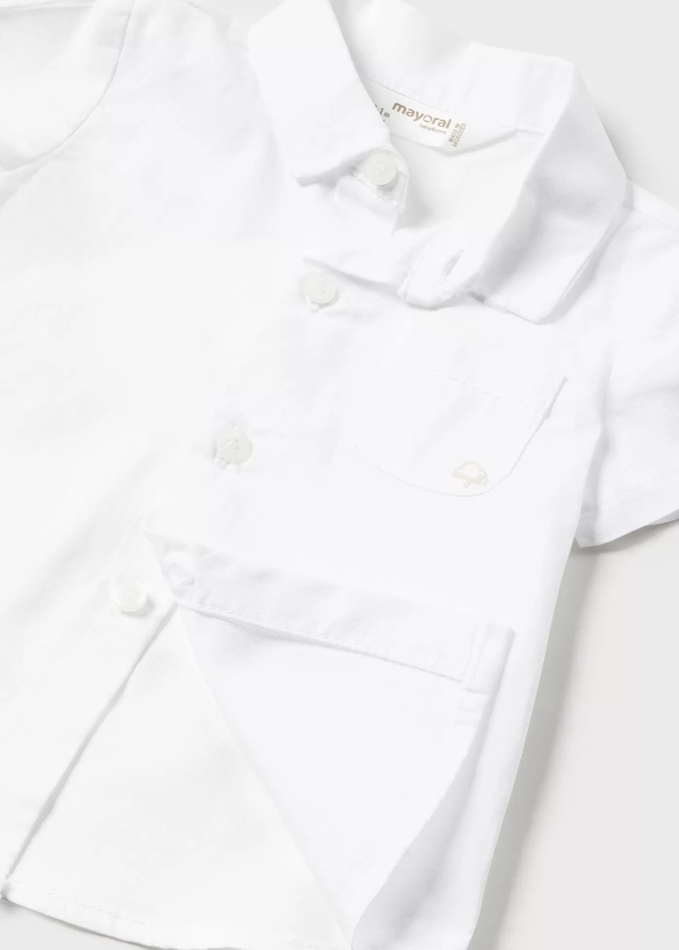 1194 - S/s shirt for newborn boy - White