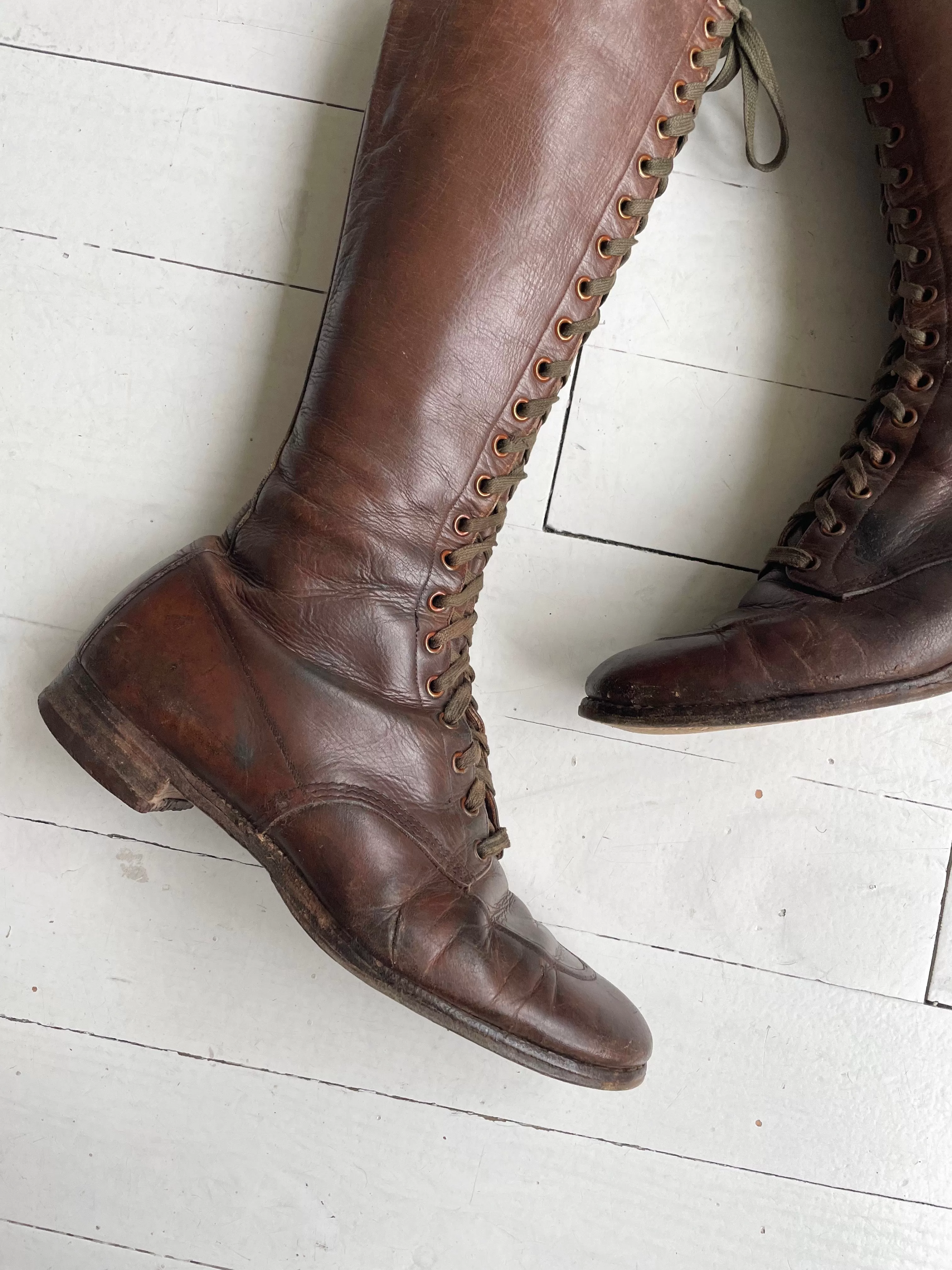 1930s Land Girl Leather Boots