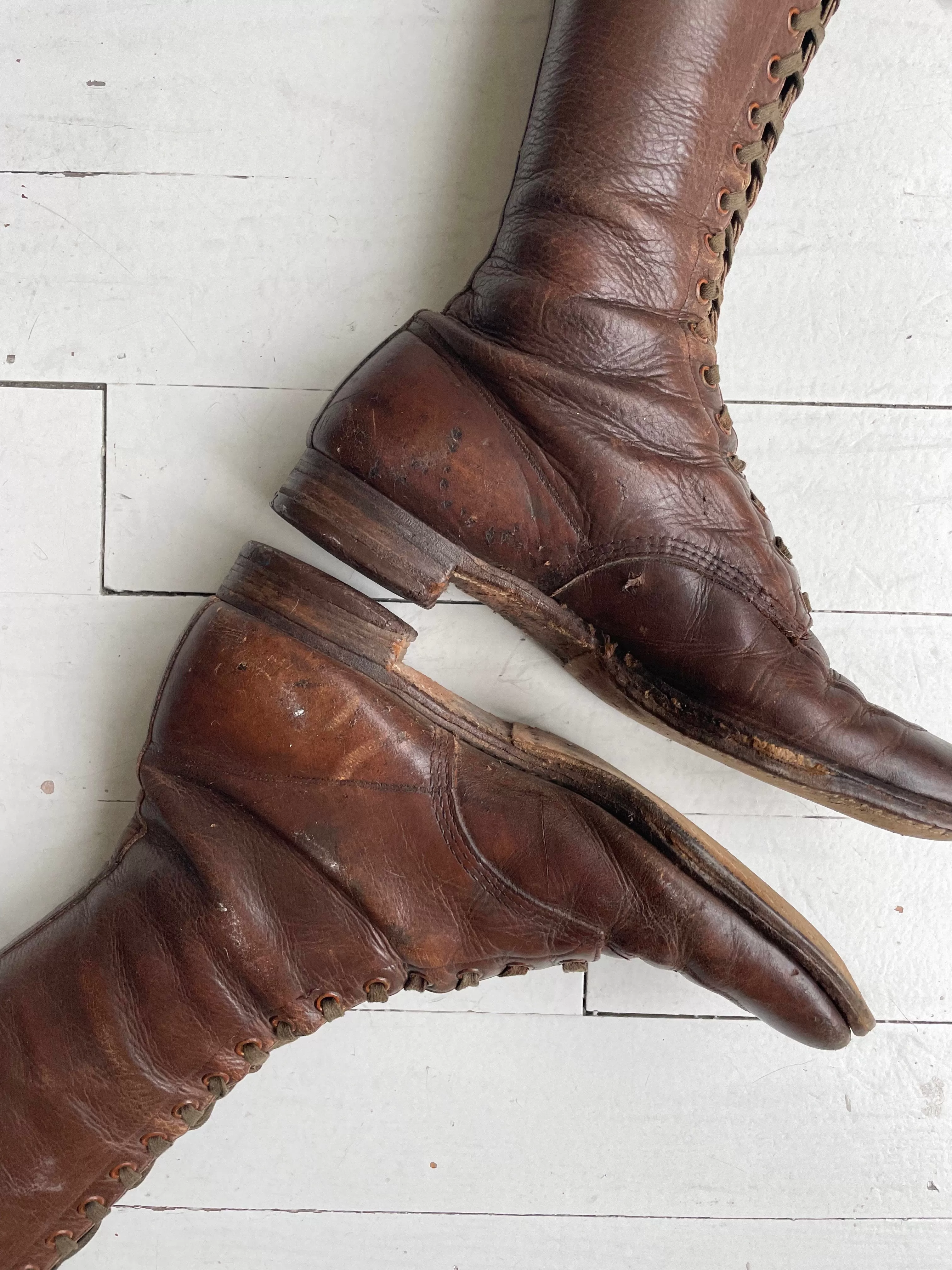 1930s Land Girl Leather Boots