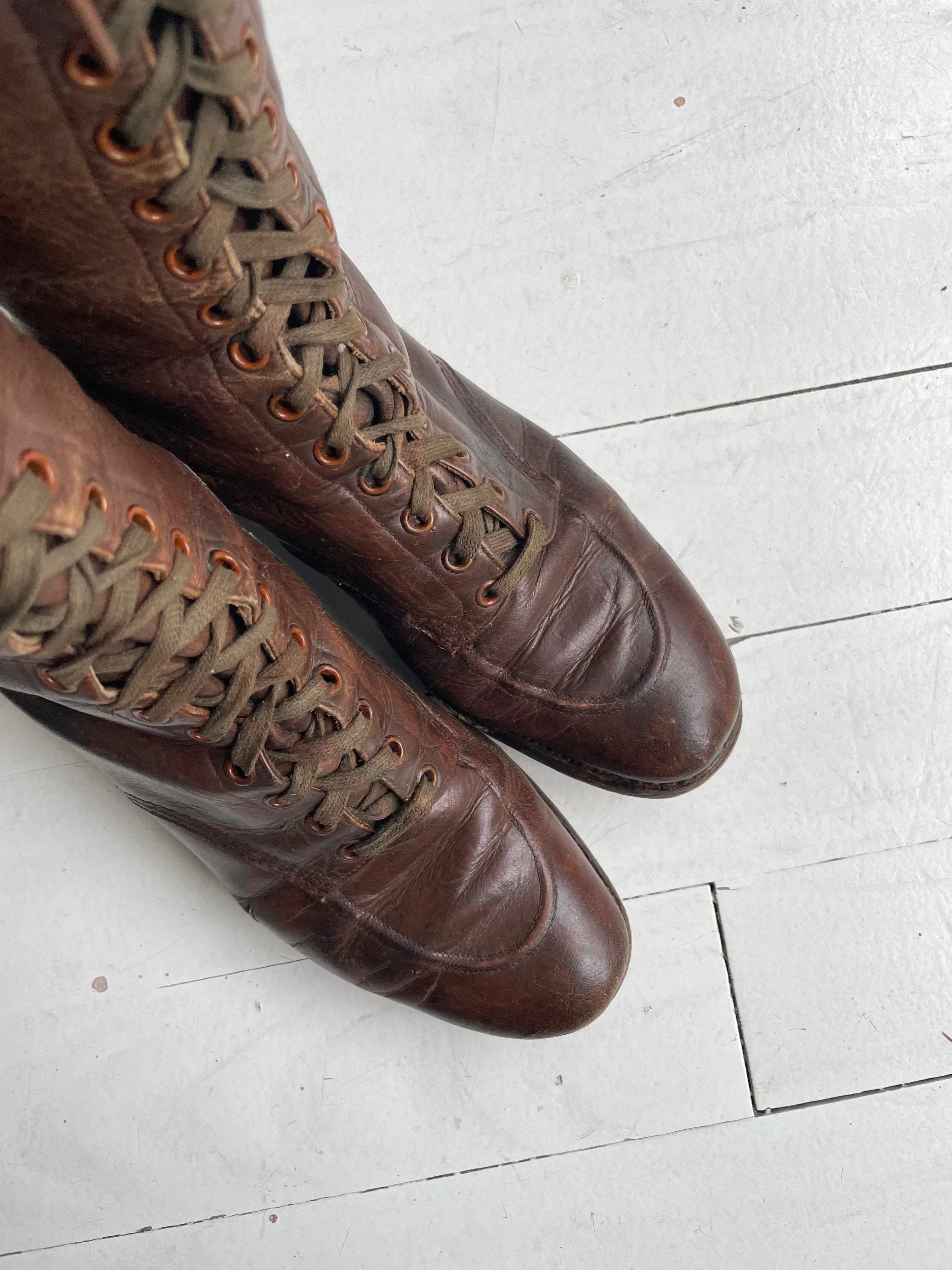 1930s Land Girl Leather Boots