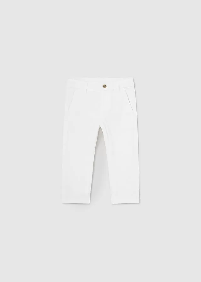 522 - Mayoral Twill basic trousers Baby boy- White