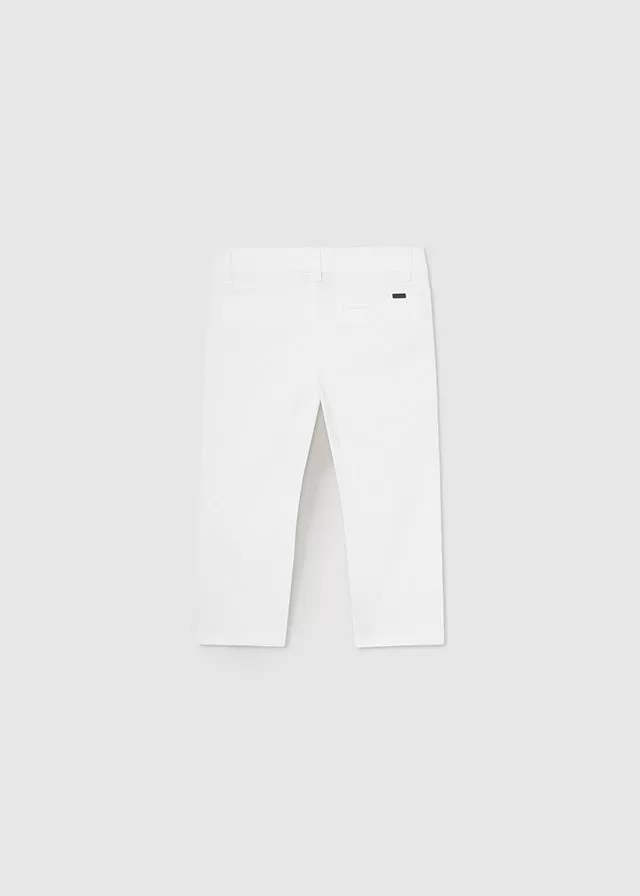 522 - Mayoral Twill basic trousers Baby boy- White