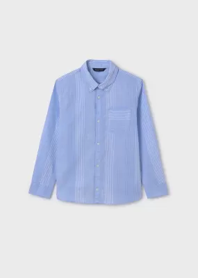 6125 - L/s oxford stripes shirt for teen boy - Sky blue