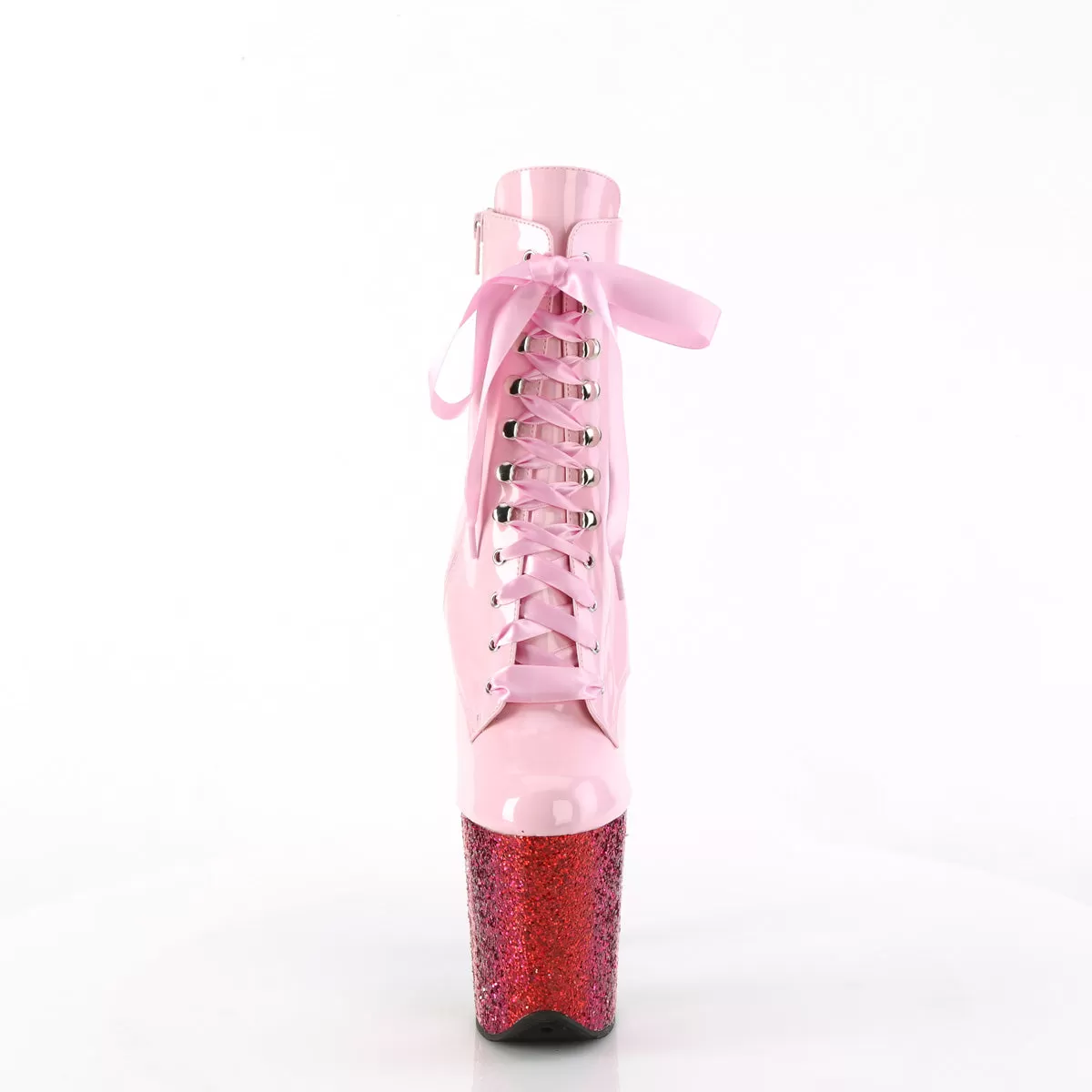 8 Inch Heel FLAMINGO-1020HG Baby Pink Holo Patent