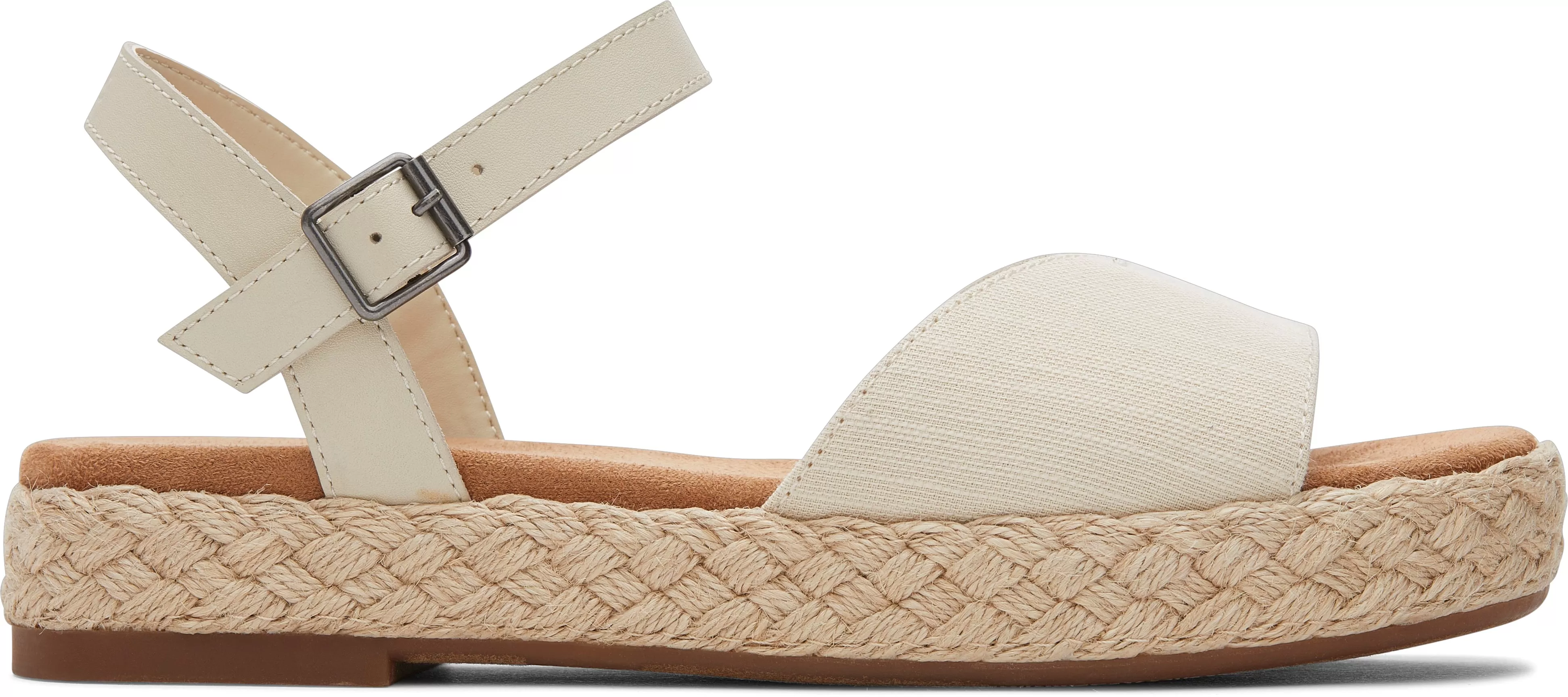 Abby Espadrille Sandal - Natural Slubby Woven/Leather