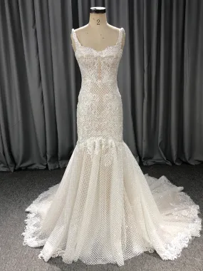 Accueil Froid Sirène Robes de mariée en Dentelle et Tulle sans Manche