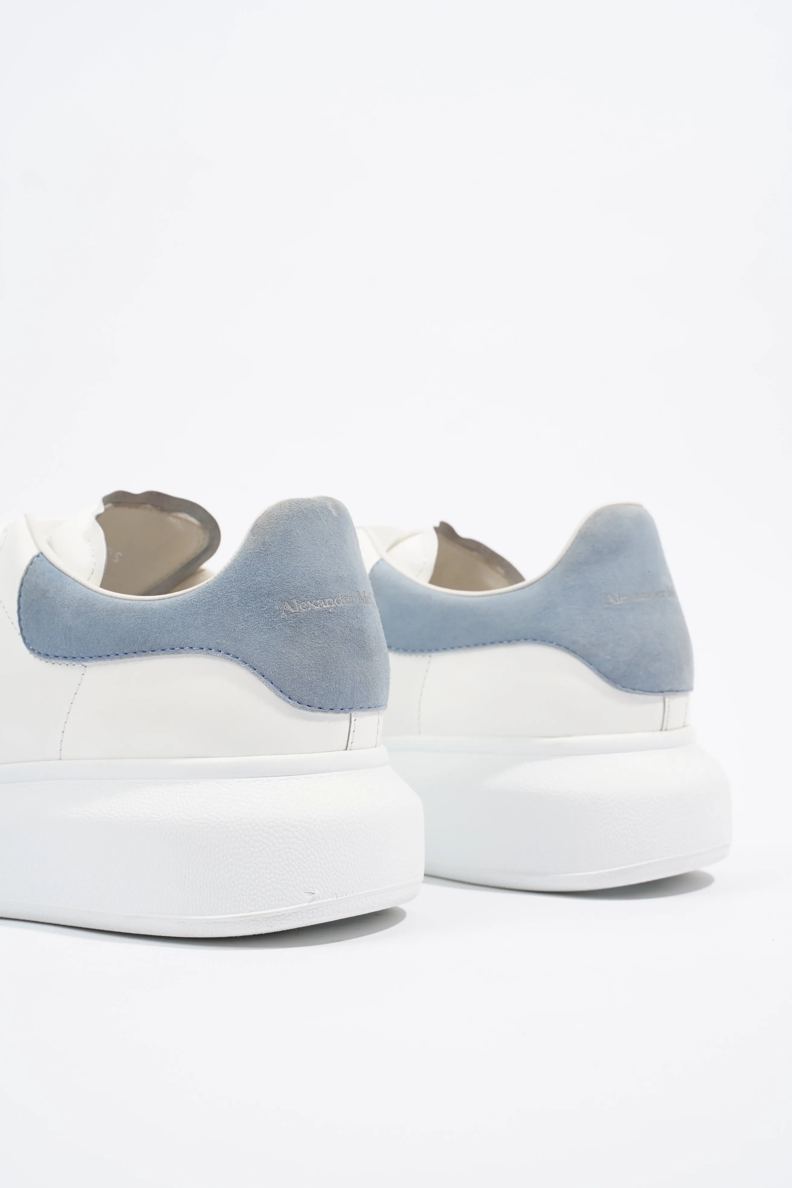 Alexander McQueen Womens Oversized Sneaker White / Baby Blue Tab EU 38 / UK 5