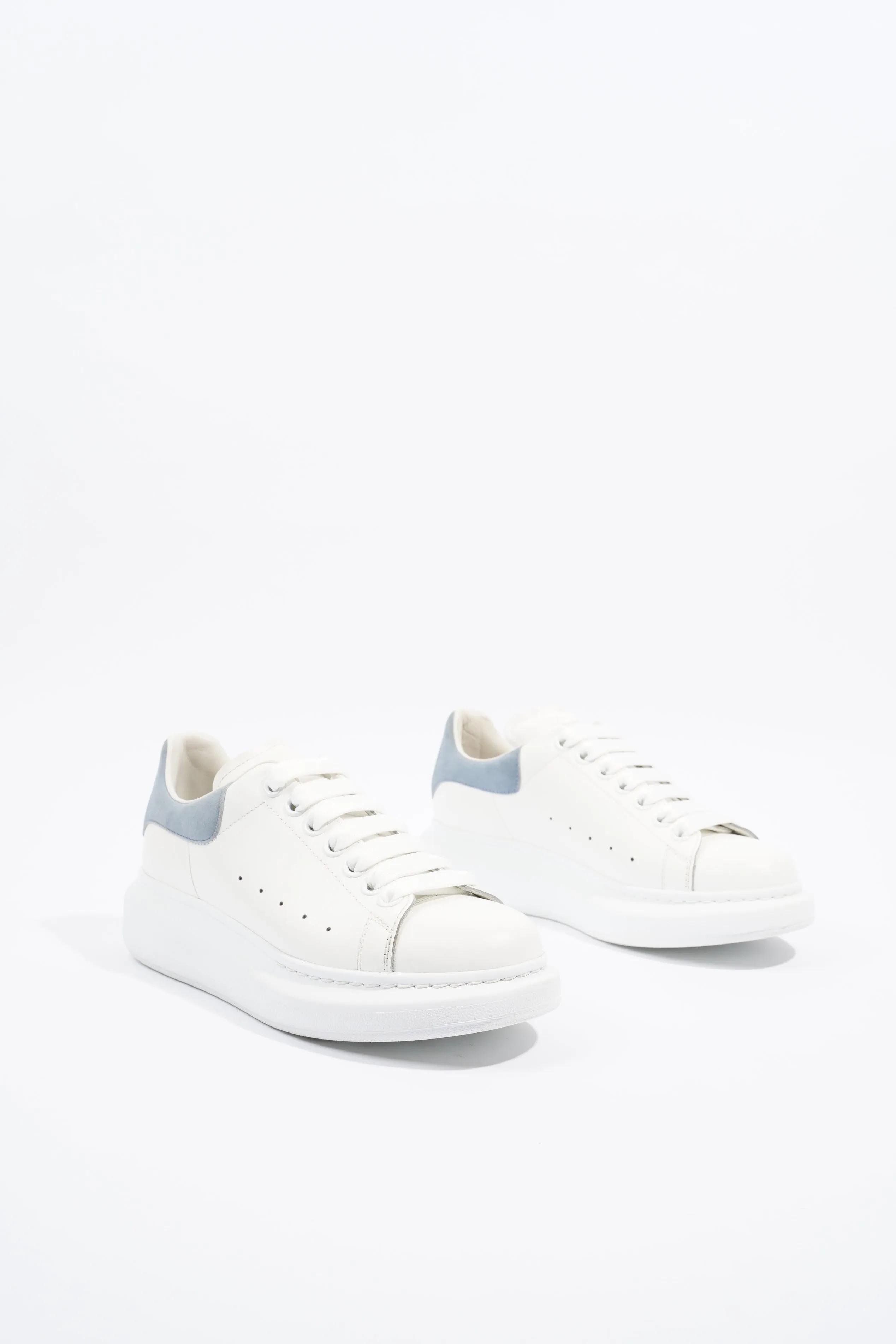 Alexander McQueen Womens Oversized Sneaker White / Baby Blue Tab EU 38 / UK 5