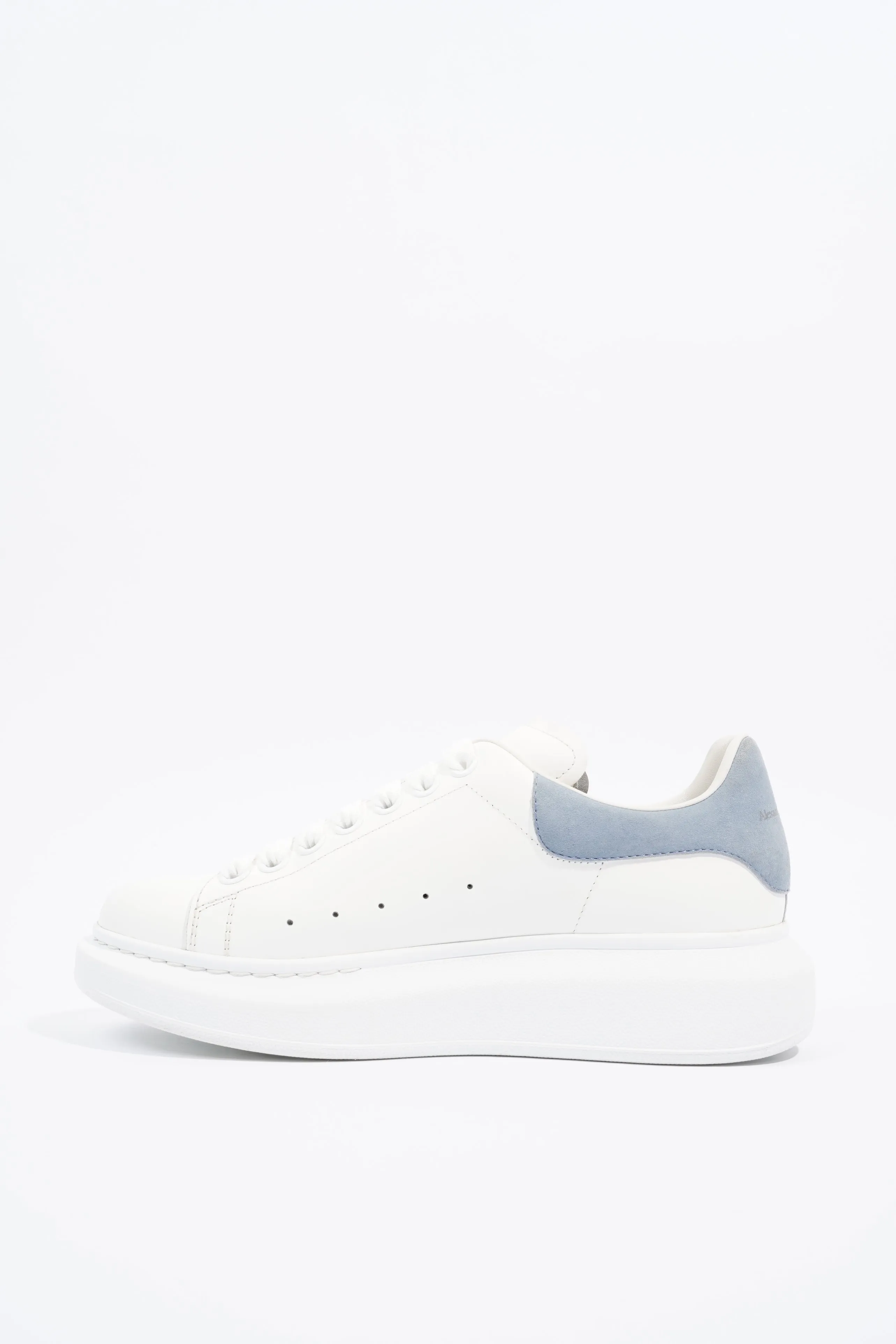 Alexander McQueen Womens Oversized Sneaker White / Baby Blue Tab EU 38 / UK 5