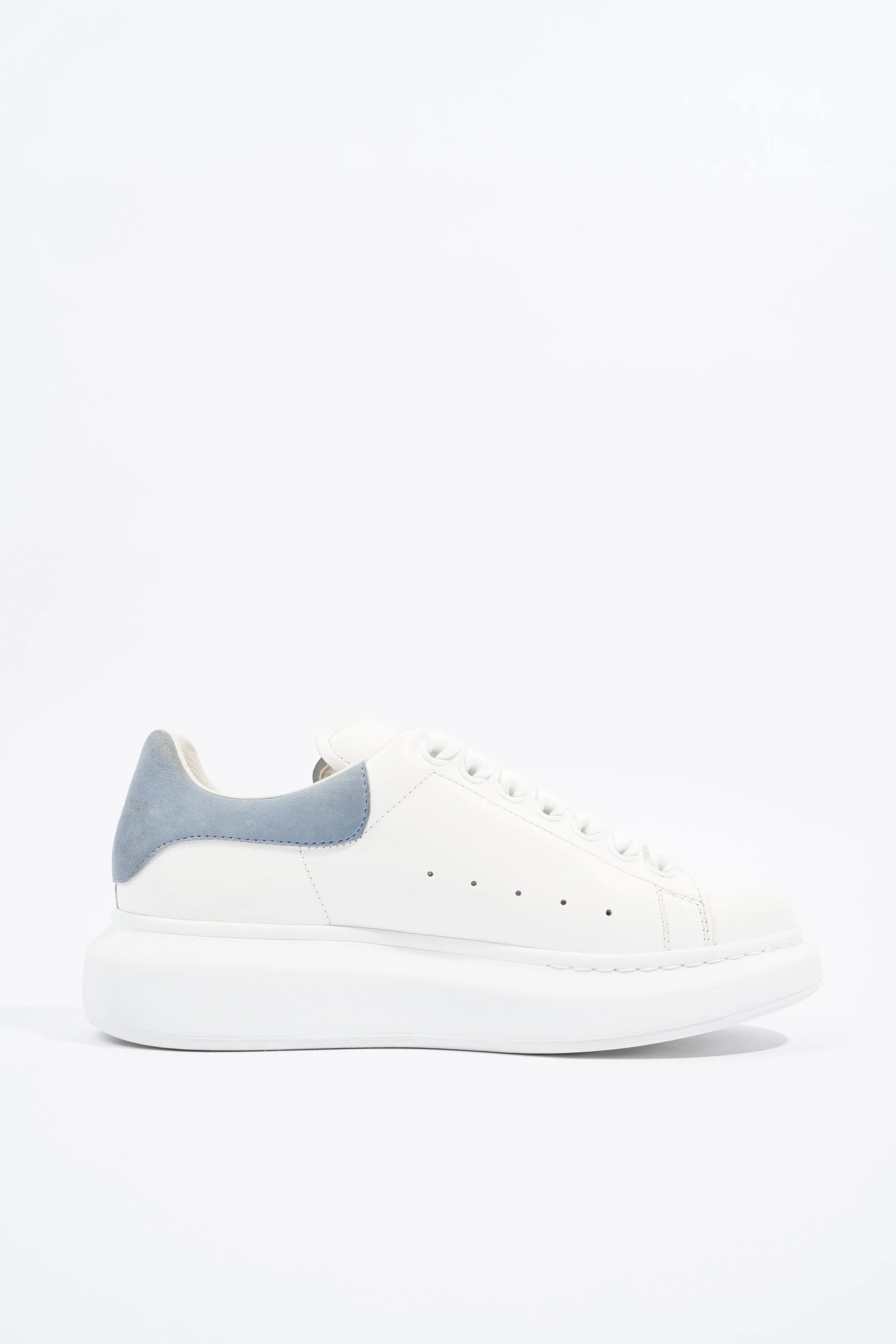 Alexander McQueen Womens Oversized Sneaker White / Baby Blue Tab EU 38 / UK 5