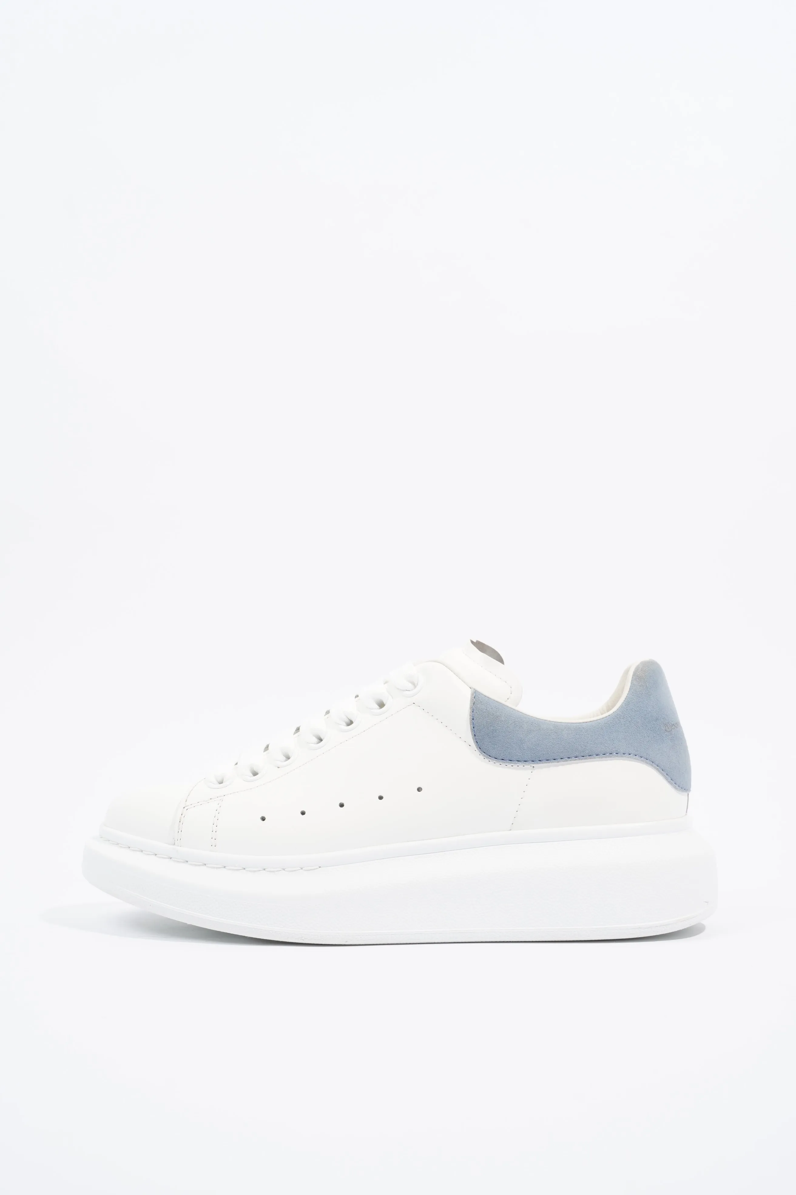 Alexander McQueen Womens Oversized Sneaker White / Baby Blue Tab EU 38 / UK 5