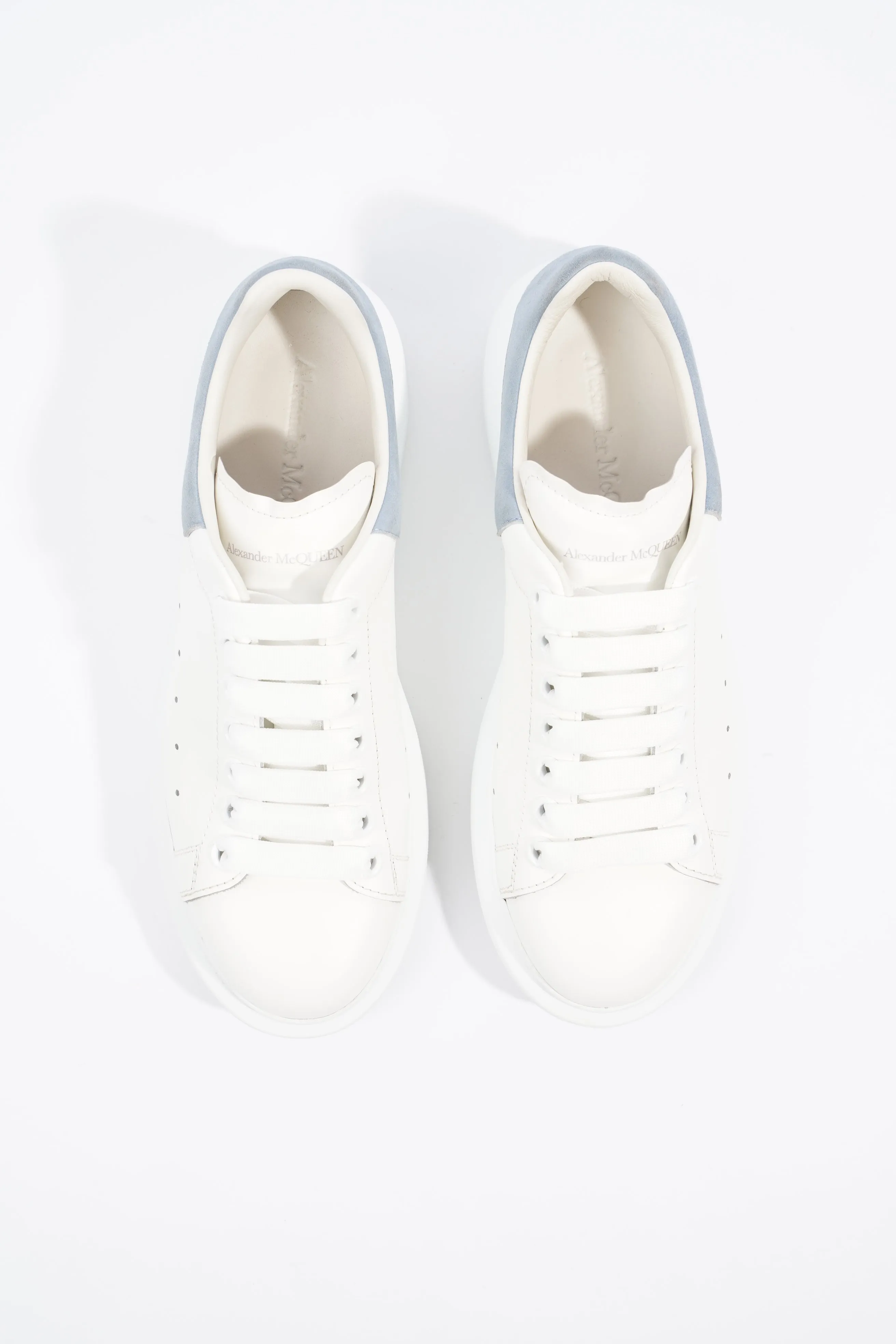 Alexander McQueen Womens Oversized Sneaker White / Baby Blue Tab EU 38 / UK 5