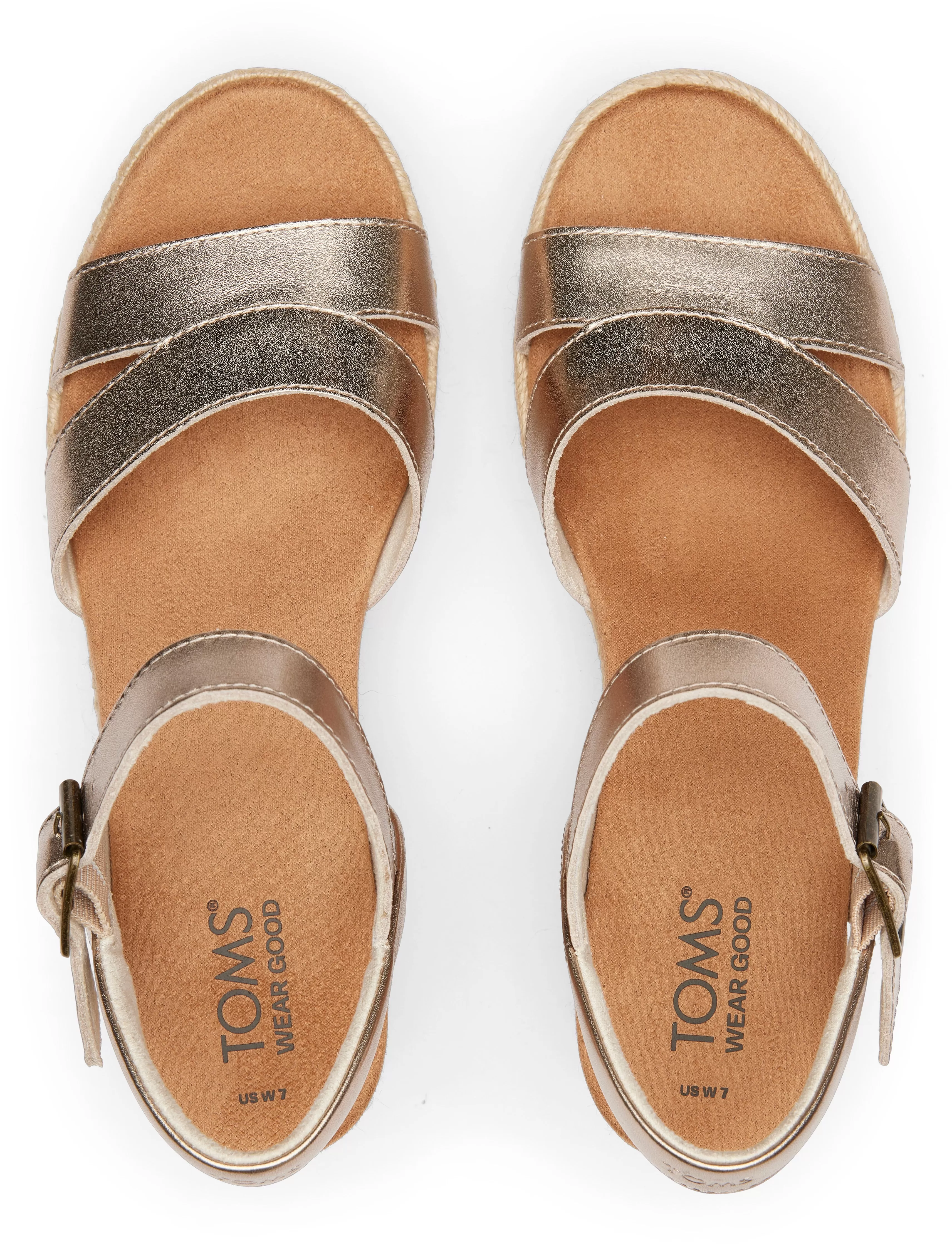 Audrey Espadrille Sandal - Light Gold Metallic Leather