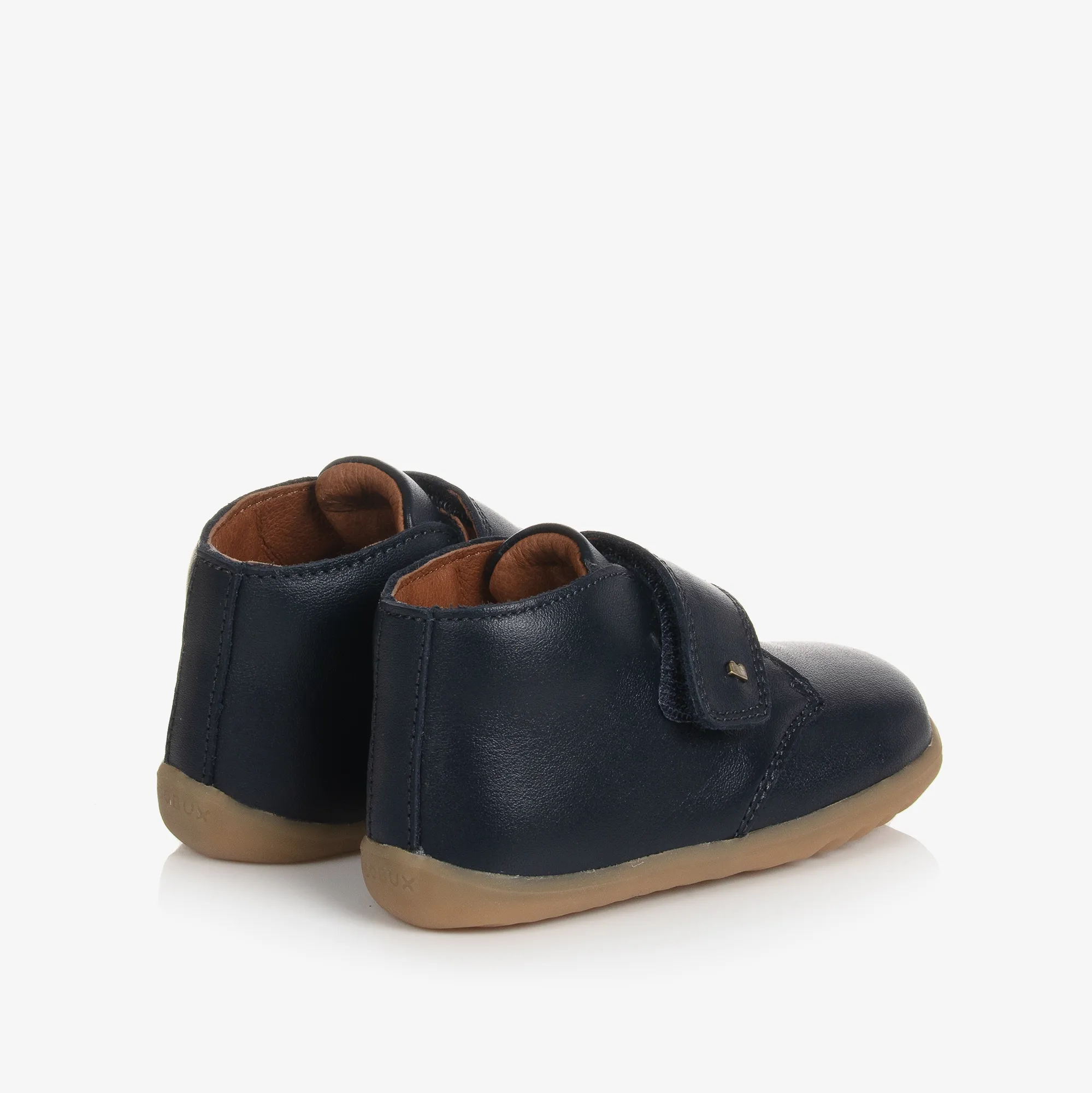 Baby Boys Navy Blue Leather Desert Boots