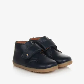 Baby Boys Navy Blue Leather Desert Boots