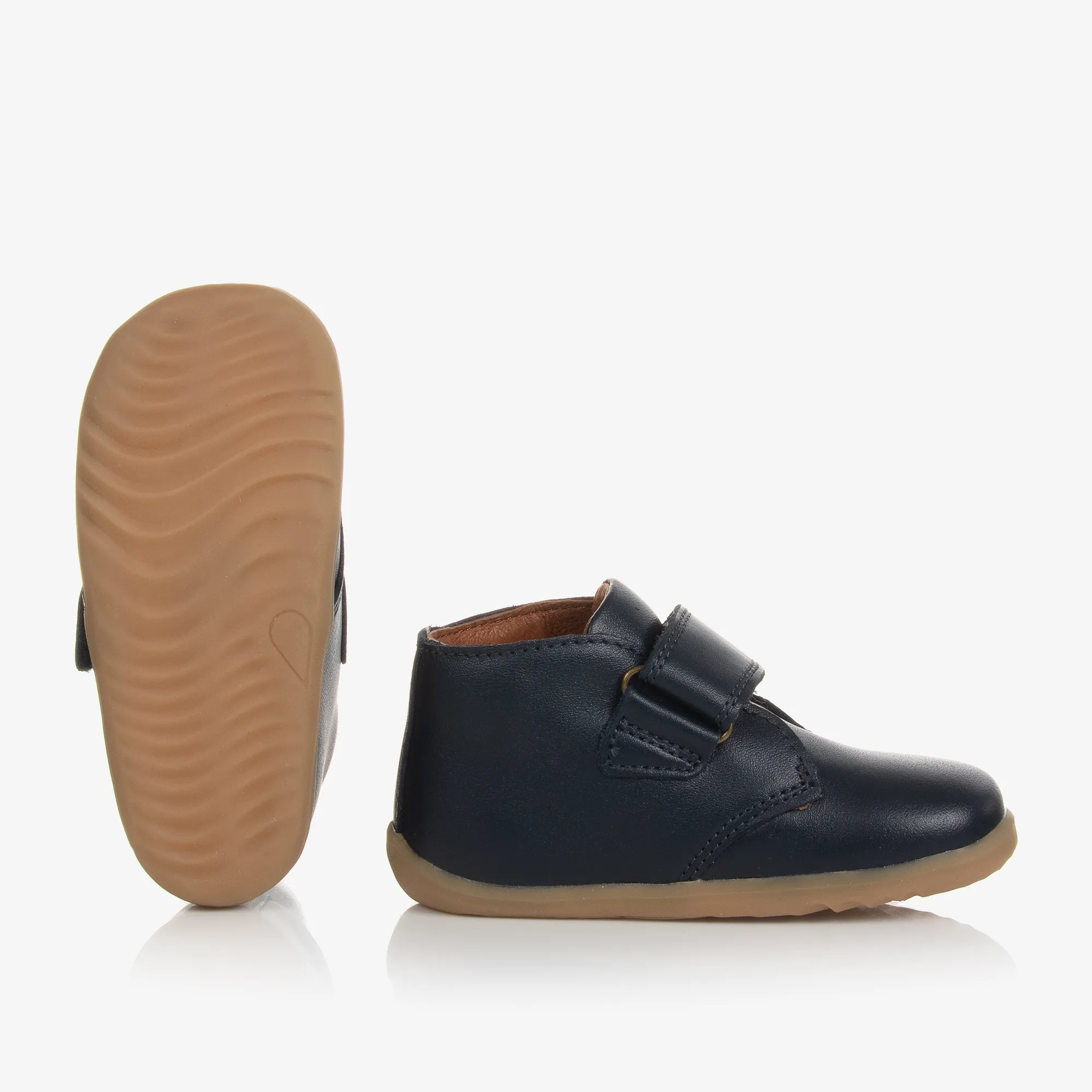 Baby Boys Navy Blue Leather Desert Boots