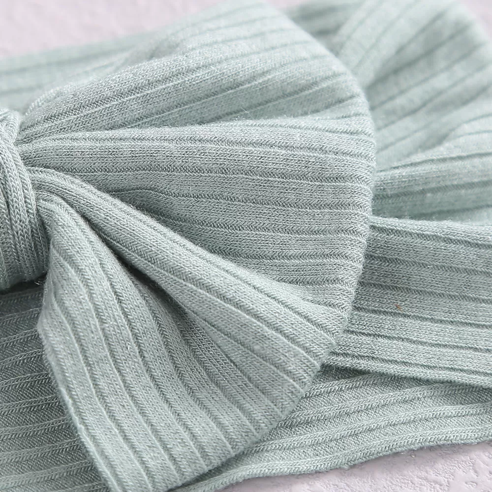 Baby Textured Single Soft Bow Knot Headband — Latte