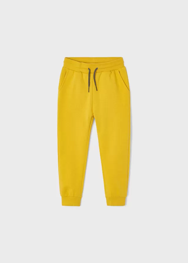 Basic cuffed fleece trousers for boy - Gold