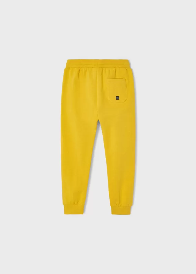 Basic cuffed fleece trousers for boy - Gold