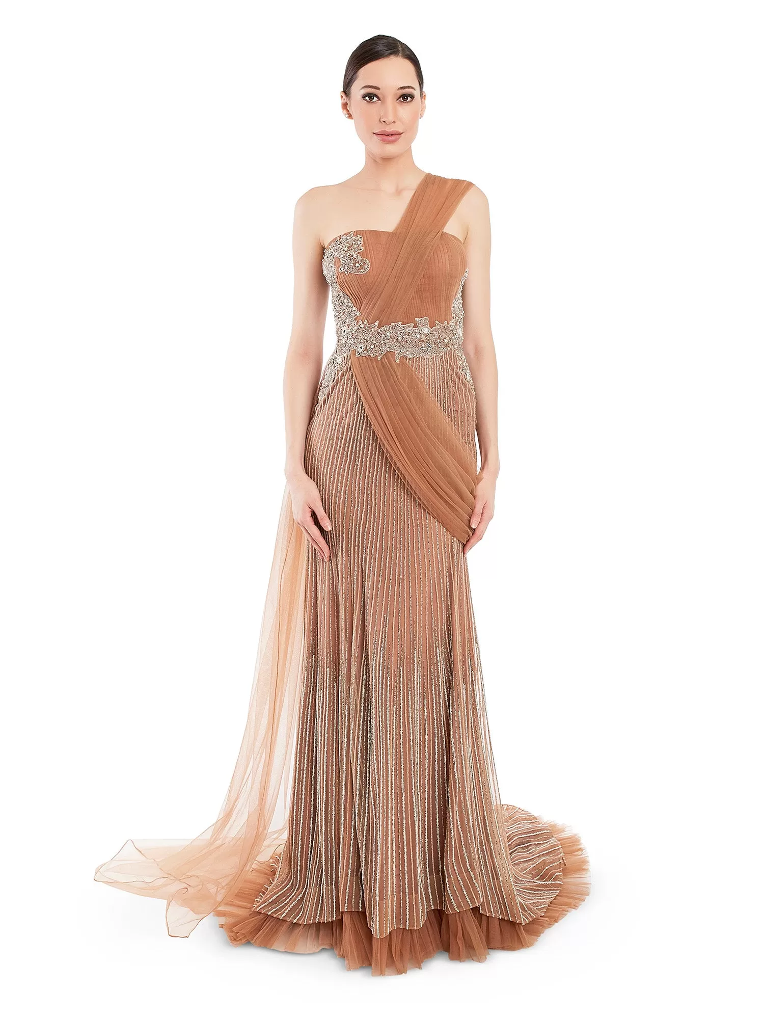 Beaded Embroidered Net Gown