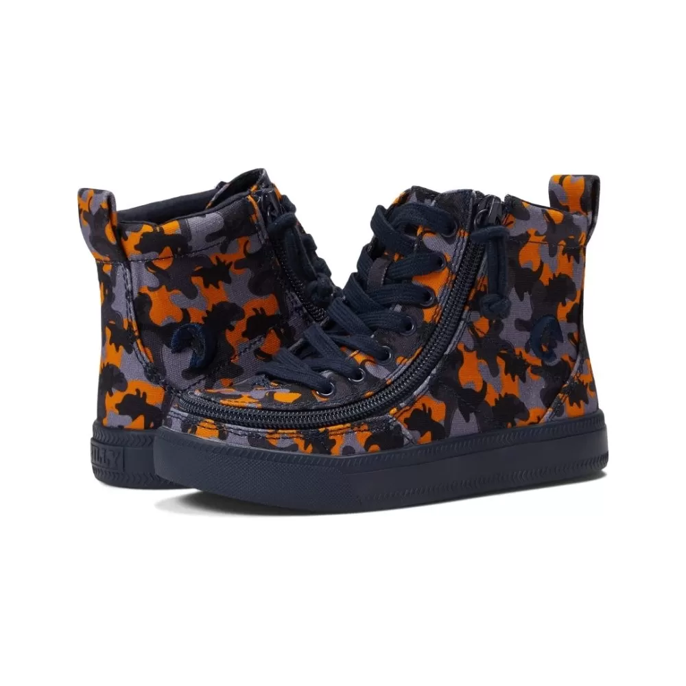 Billy Kids Classic Lace High Tops - Orange Dino