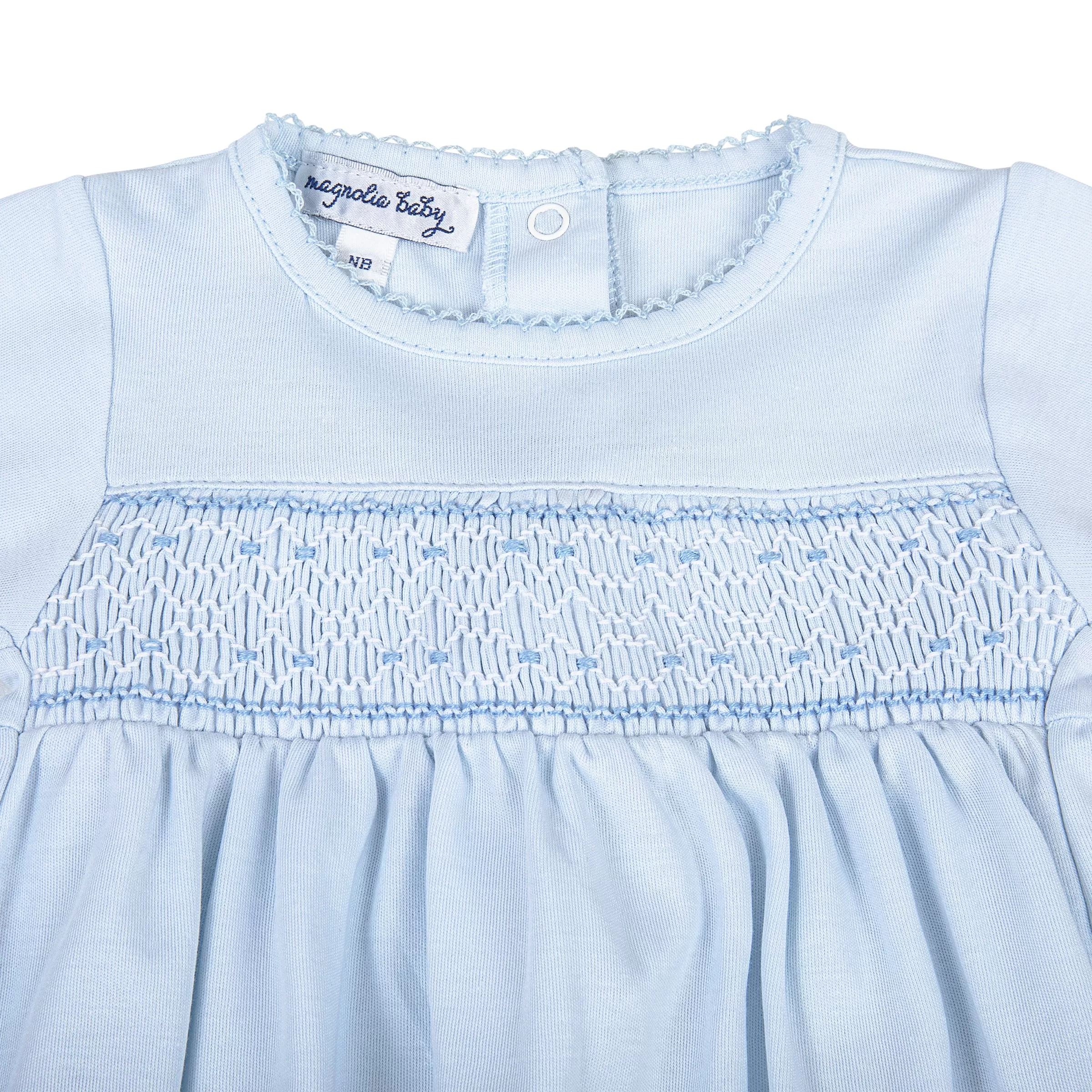 Blue Smocked Boy Gathered Gown