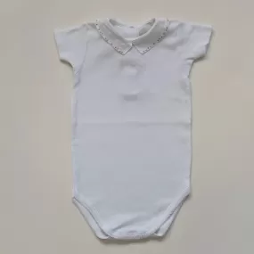 Bonpoint Short Sleeve Bodysuit With Collar: 6 Months