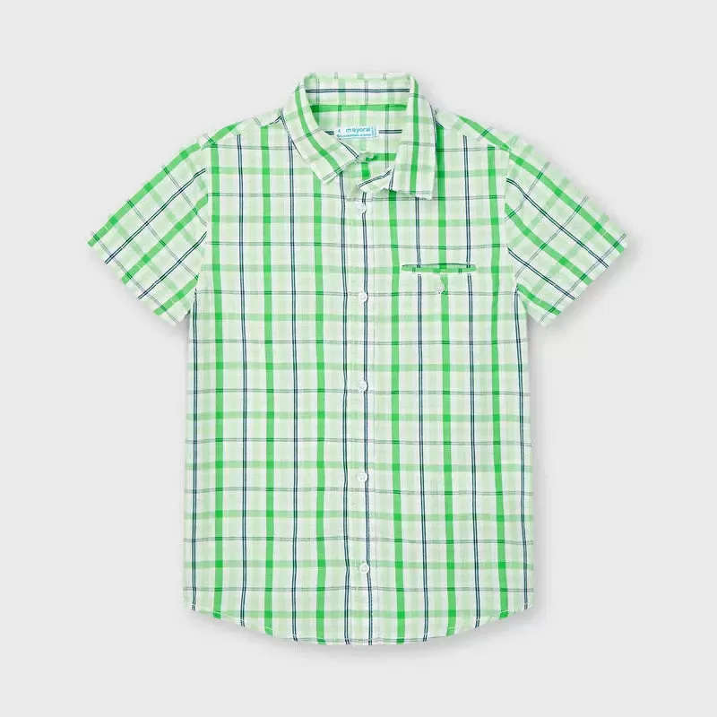 Checked S/s Shirt for Boy Matcha