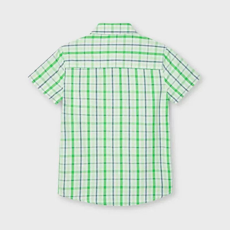 Checked S/s Shirt for Boy Matcha