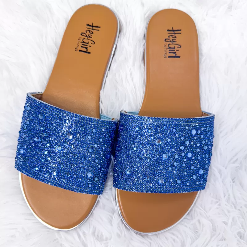 Corky's Pizzazz Light Blue Rhinestones Sandals