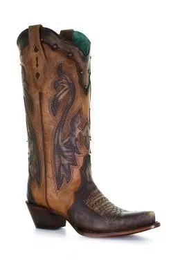 Corral Cognac Overlay & Studs Boot