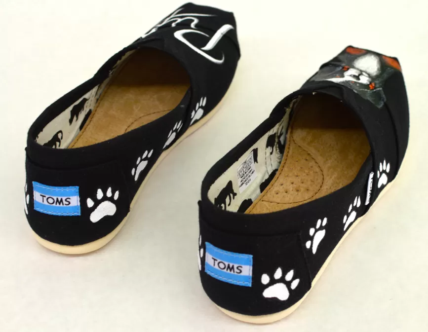 Custom Hand Painted Puppy Dog Shoes - Customizable Get Your Dog Painted On Your Shoes, Perfect For Ever Dog Lover