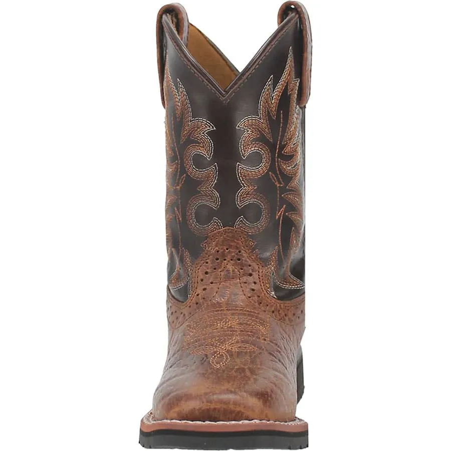 Dan Post Boy's Lil' Broken Bow Broad Square Toe Leather Boots - Rust