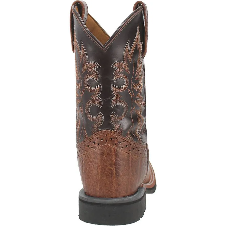 Dan Post Boy's Lil' Broken Bow Broad Square Toe Leather Boots - Rust