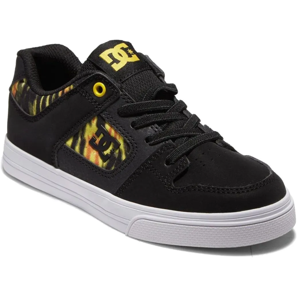 DC Pure Elastic SE SN Kids Skate Shoes - Black/Yellow