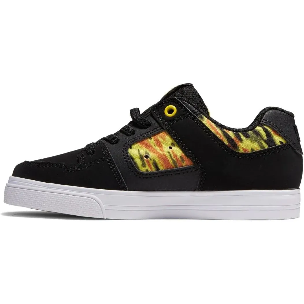 DC Pure Elastic SE SN Kids Skate Shoes - Black/Yellow