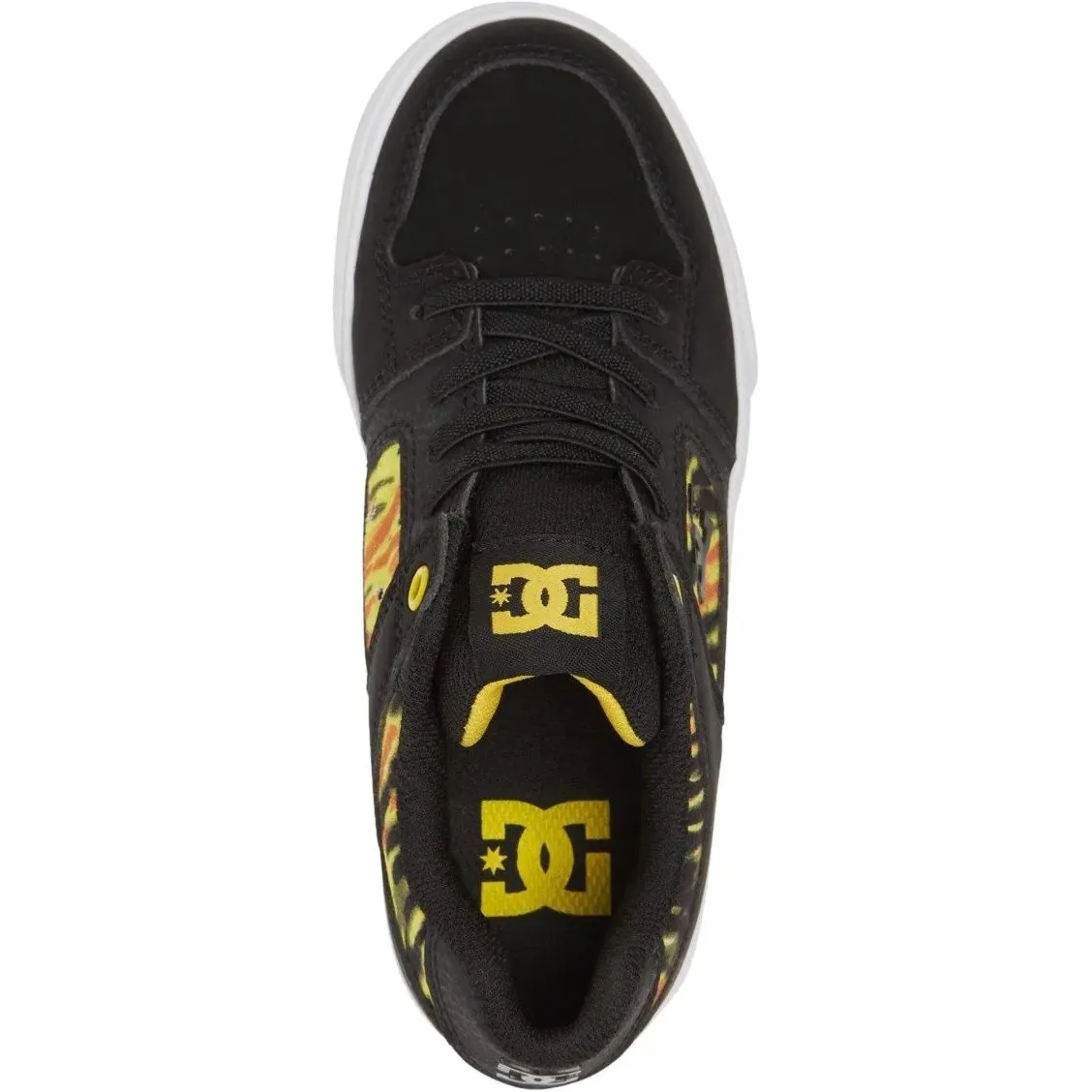 DC Pure Elastic SE SN Kids Skate Shoes - Black/Yellow