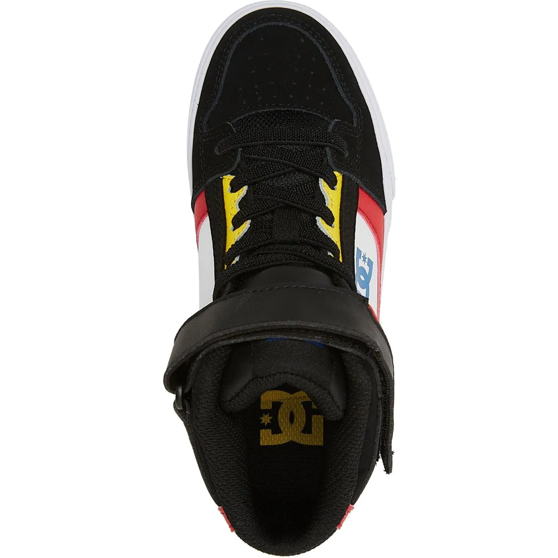 DC Pure High-Top EV Kids Skate Shoes - Black/White/Red