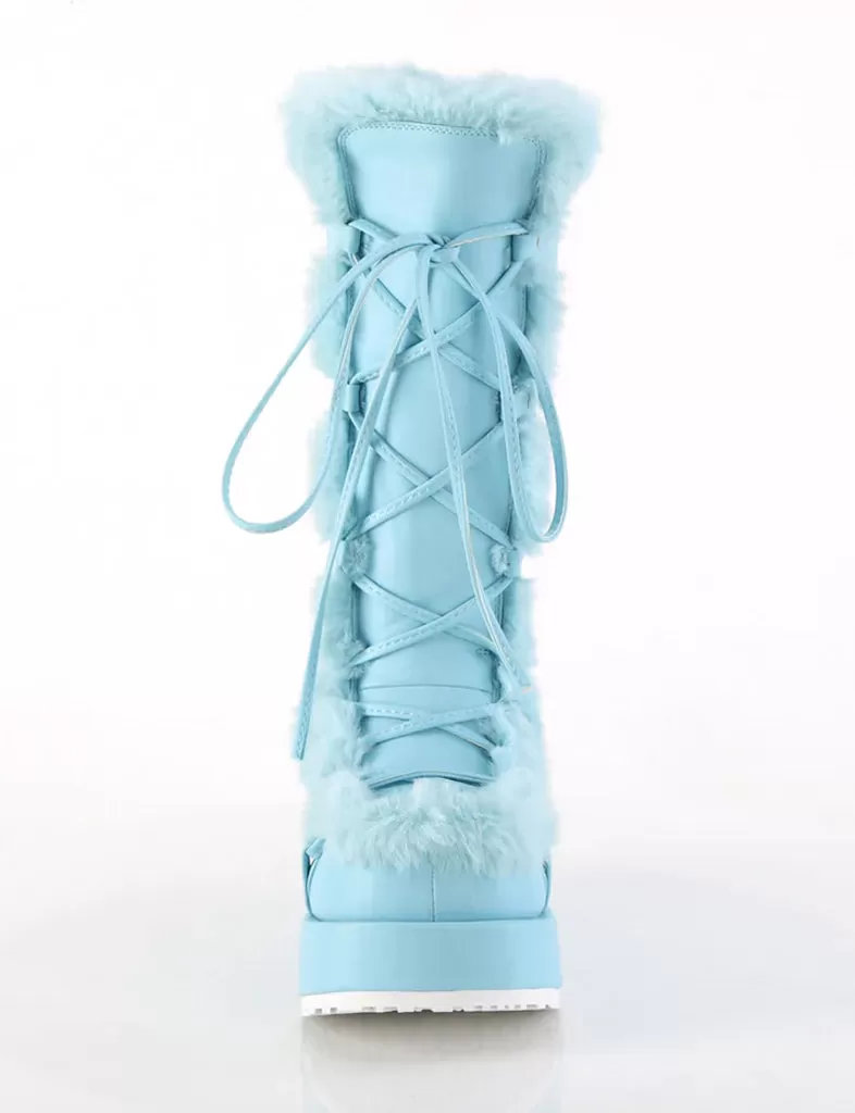 DEMONIA CUBBY 311 PLATFORM BOOTS - BABY BLUE