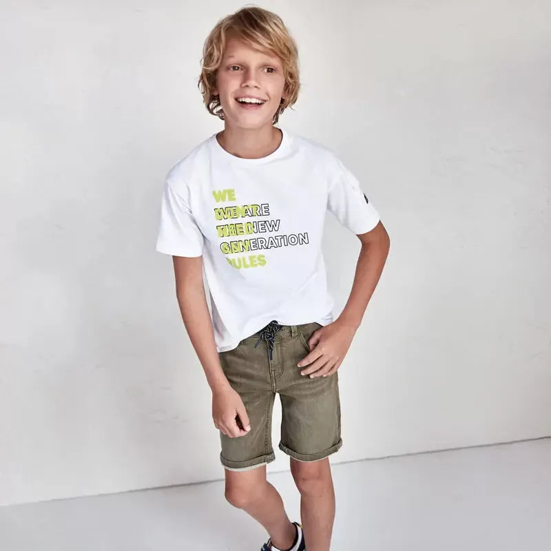 Denim Short for Teen Boy Hunt Green