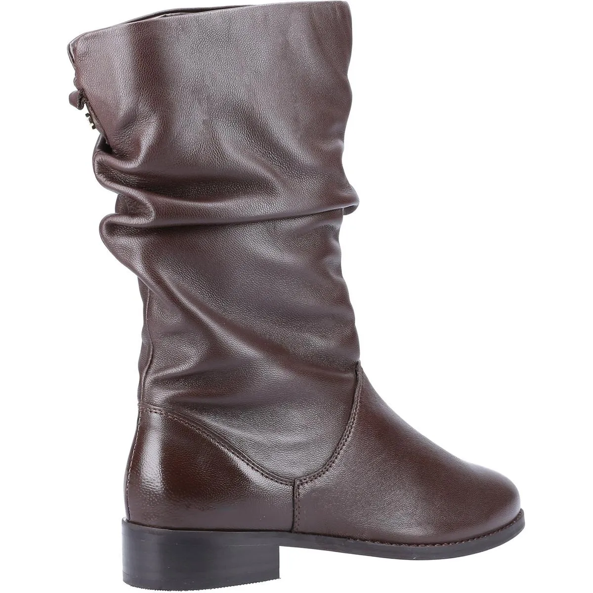 Dune Rosalindas Ruched Calf Boots Brown Leather