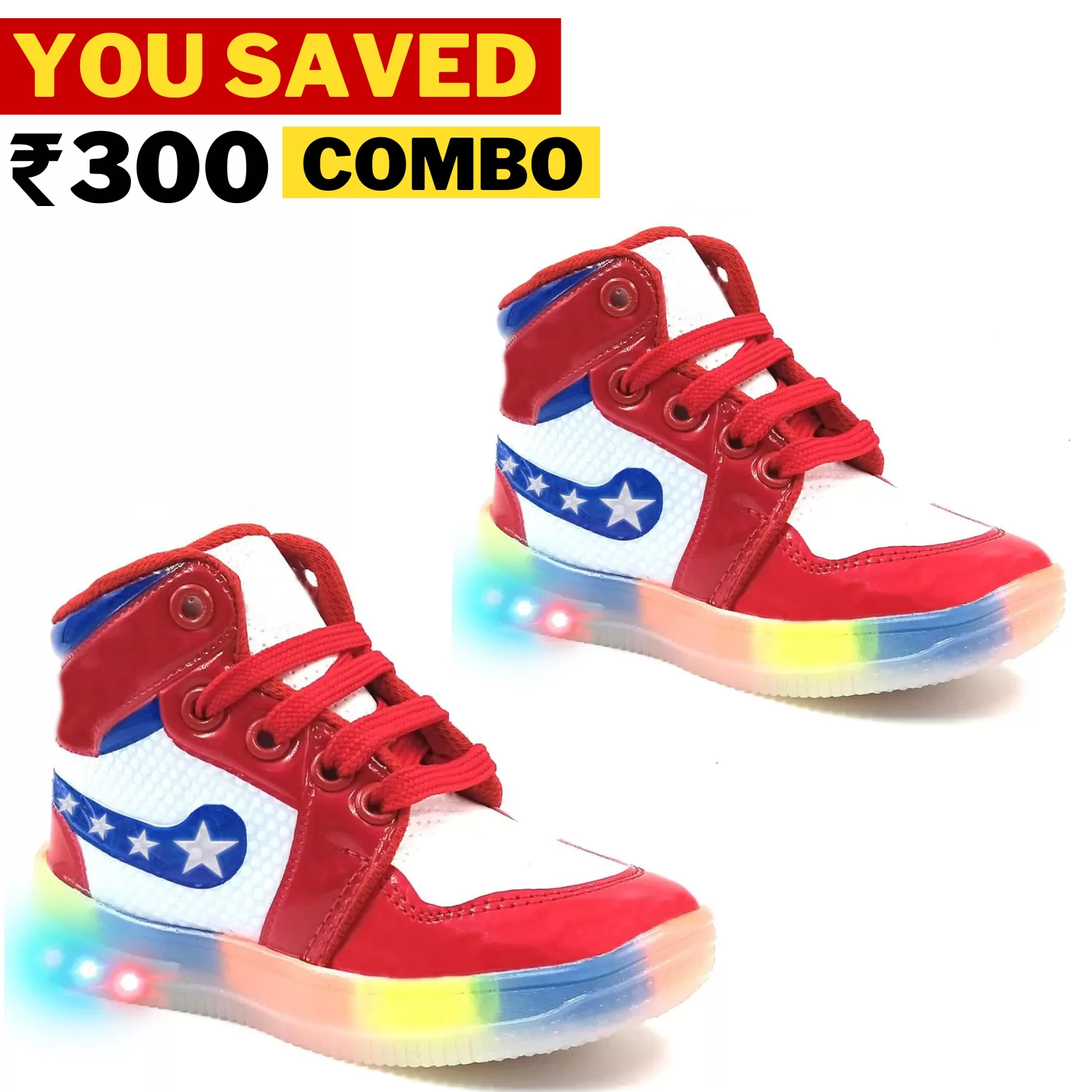 Elegant LED Kids Sneakers | Combo (Qnty 2)