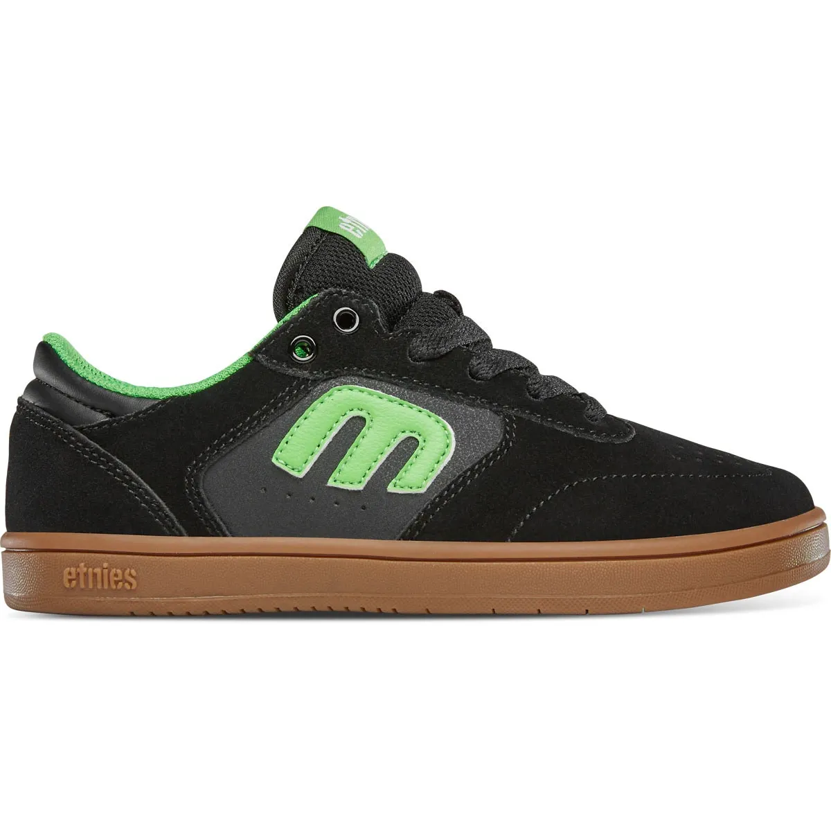 Etnies Windrow Kids Skate Shoes - Black/Green/Gum