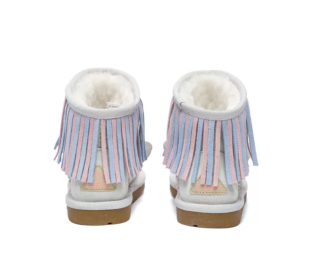 EVERAU Kid Sheepskin Boots Unicorn Kids Plus