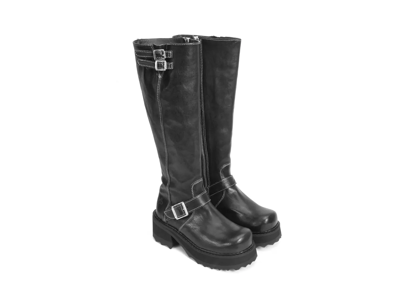 F-Shoe Hi Bond Girl Tall Boots with Buckles