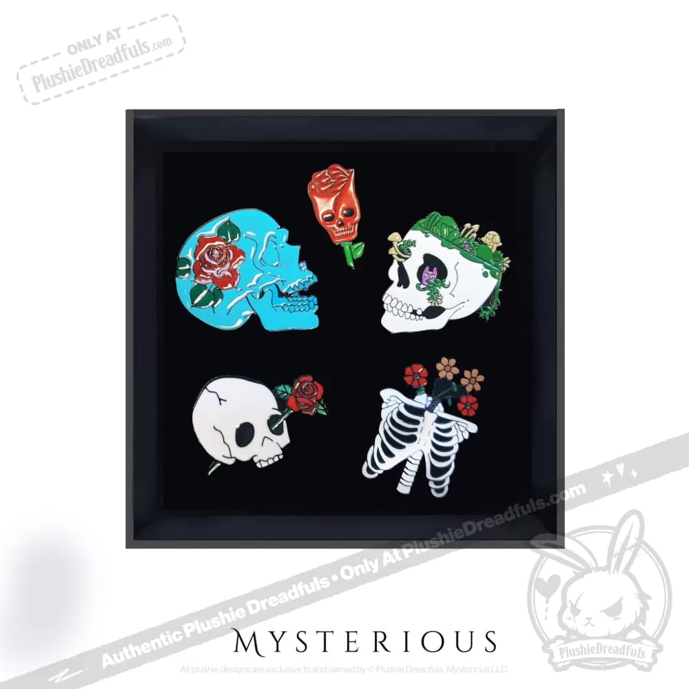 Flower Skull Pin Set