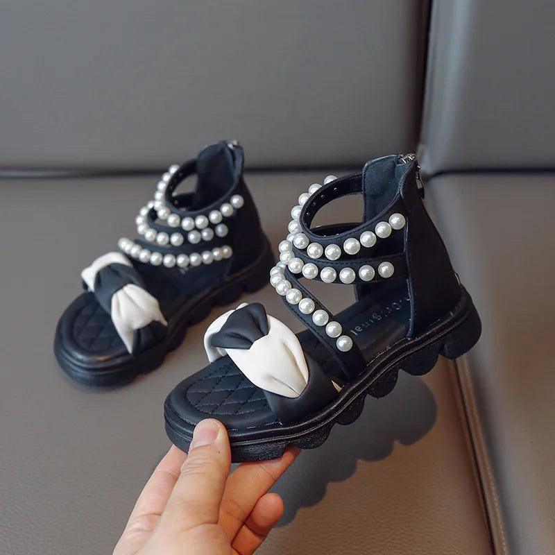 G05051 Gladiator Sandals: Children's Girls Casual Weave Sweet Shoes