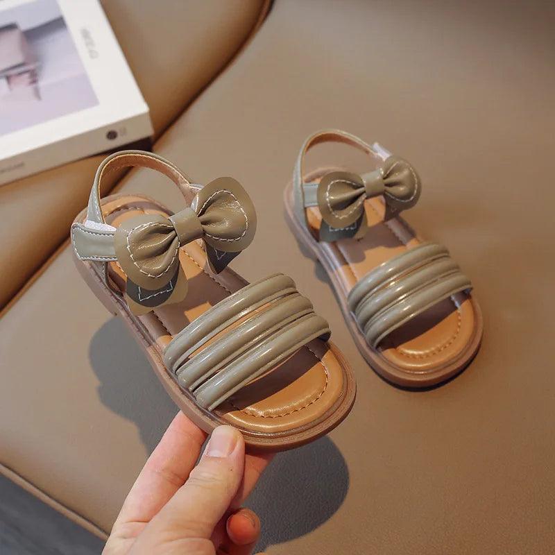 G06035 Girls Casual Sandals with Bow - Soft Children's Shoes