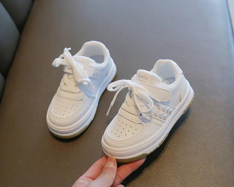 G07013 Children's Casual Shoes - All-white Flat Sneakers